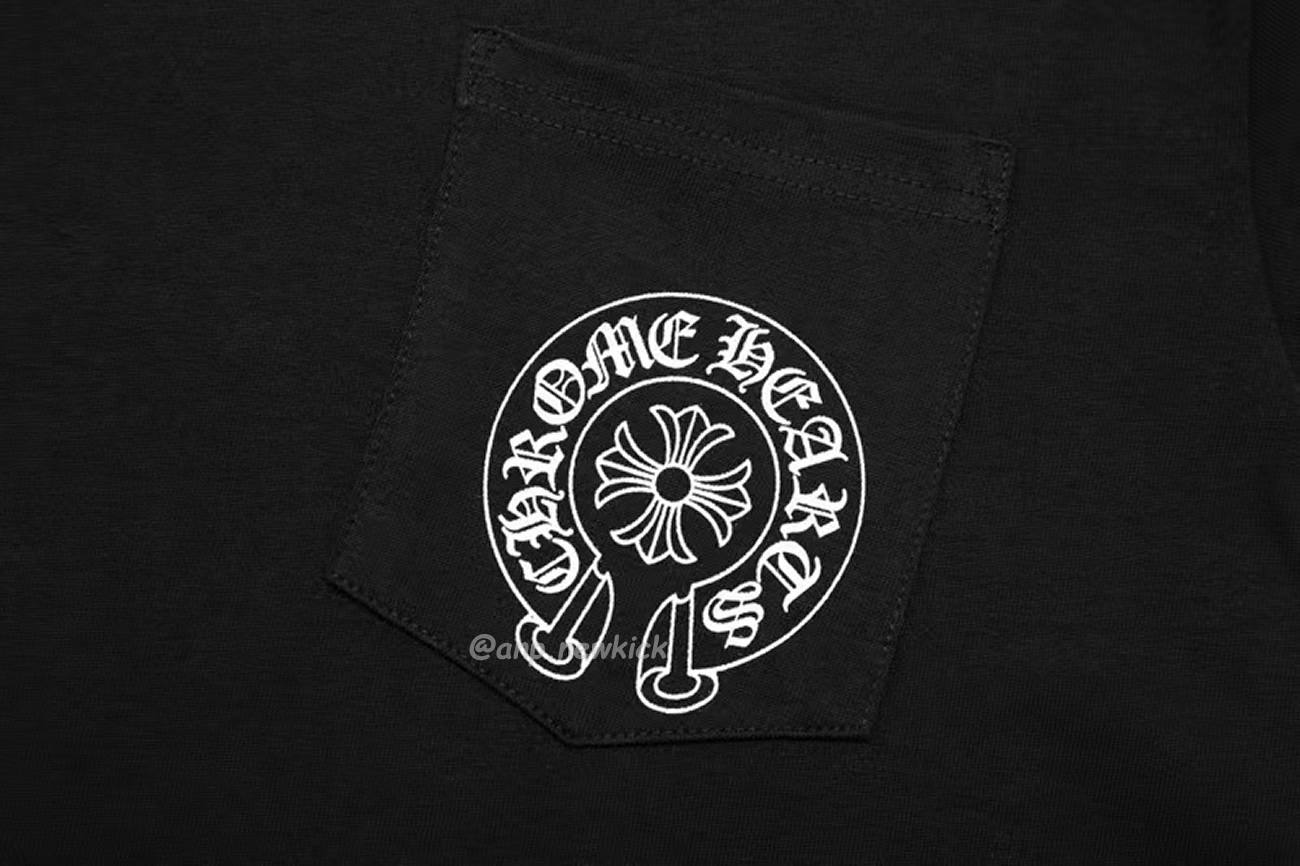Chrome Hearts Horse Shoe Logo Pocket Black T Shirt (4) - newkick.org